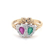 9kt Gold Ruby, Emerald &amp; Diamond Ring