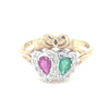 9kt Gold Ruby, Emerald &amp; Diamond Ring