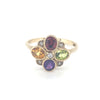 9kt Gold Ring with Diamonds and Gems