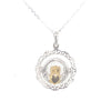 Sterling Silver Pendant with a Gold Coloured Claddagh in the Centre