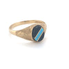 9kt Gold Ring with onyx and Turquoise
