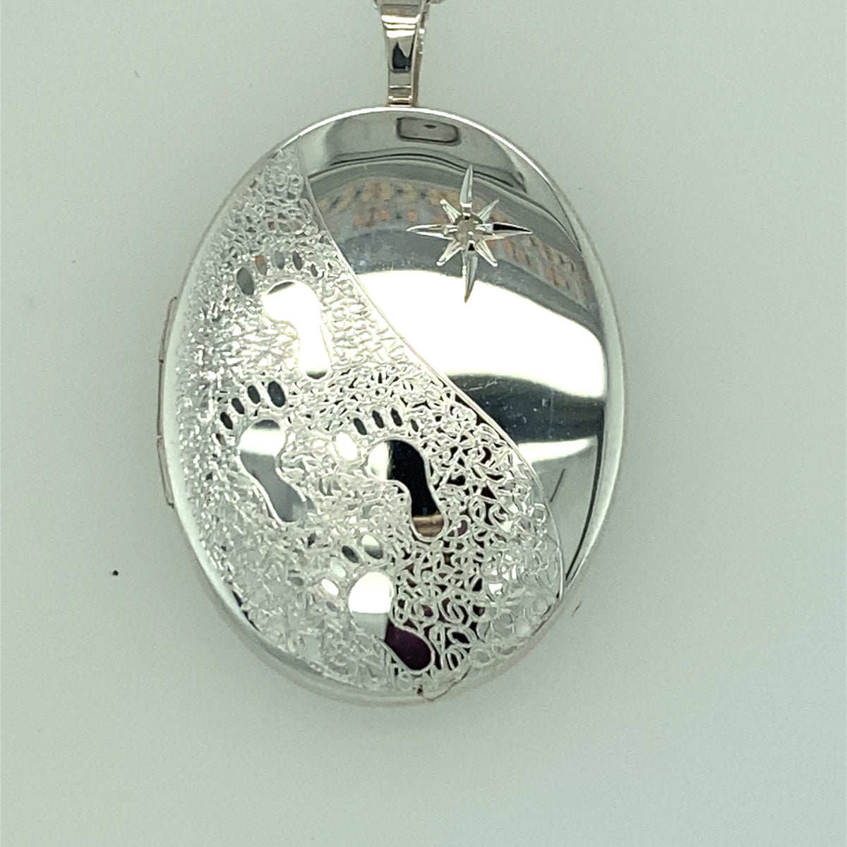 Silver Footprint Locket