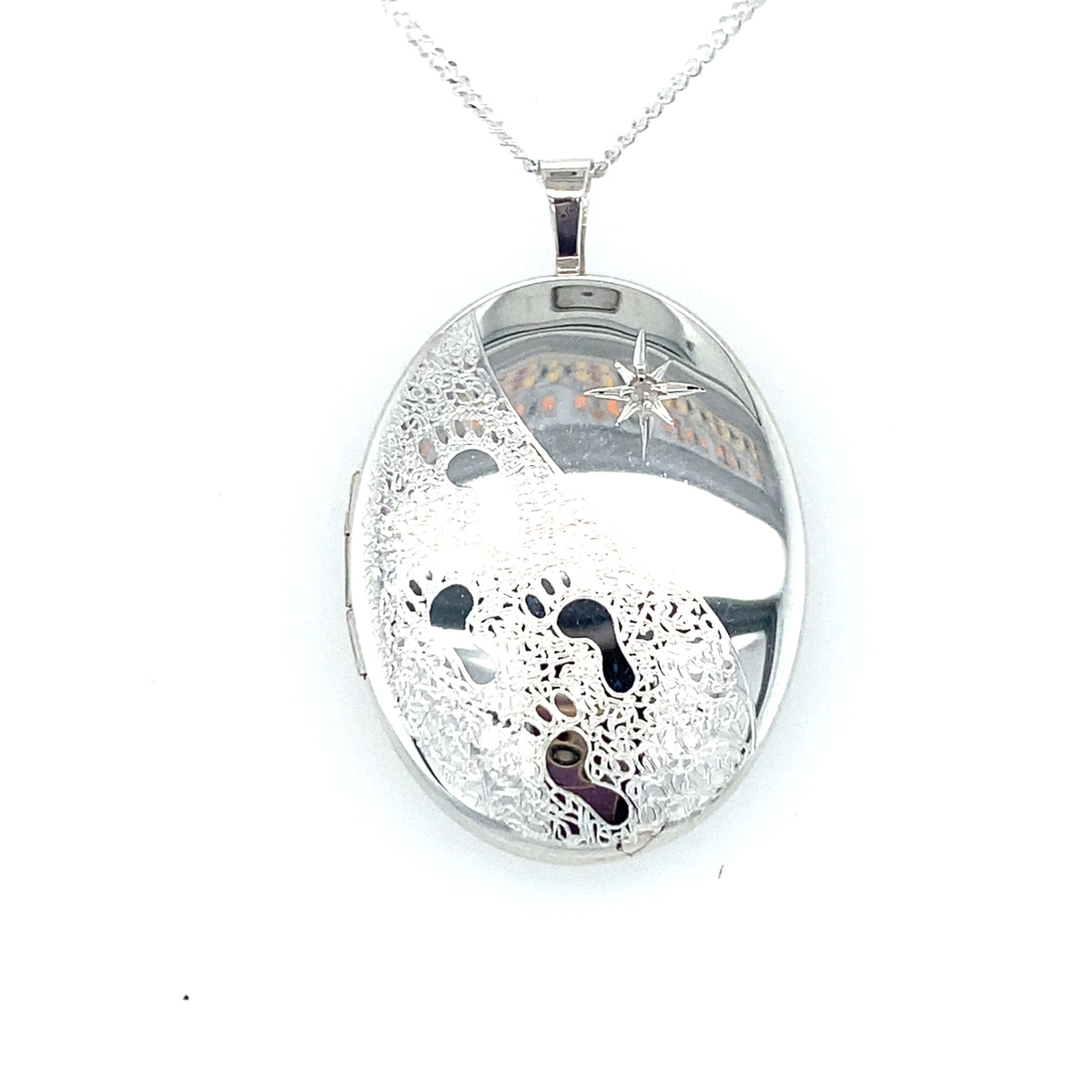 Silver Footprint Locket