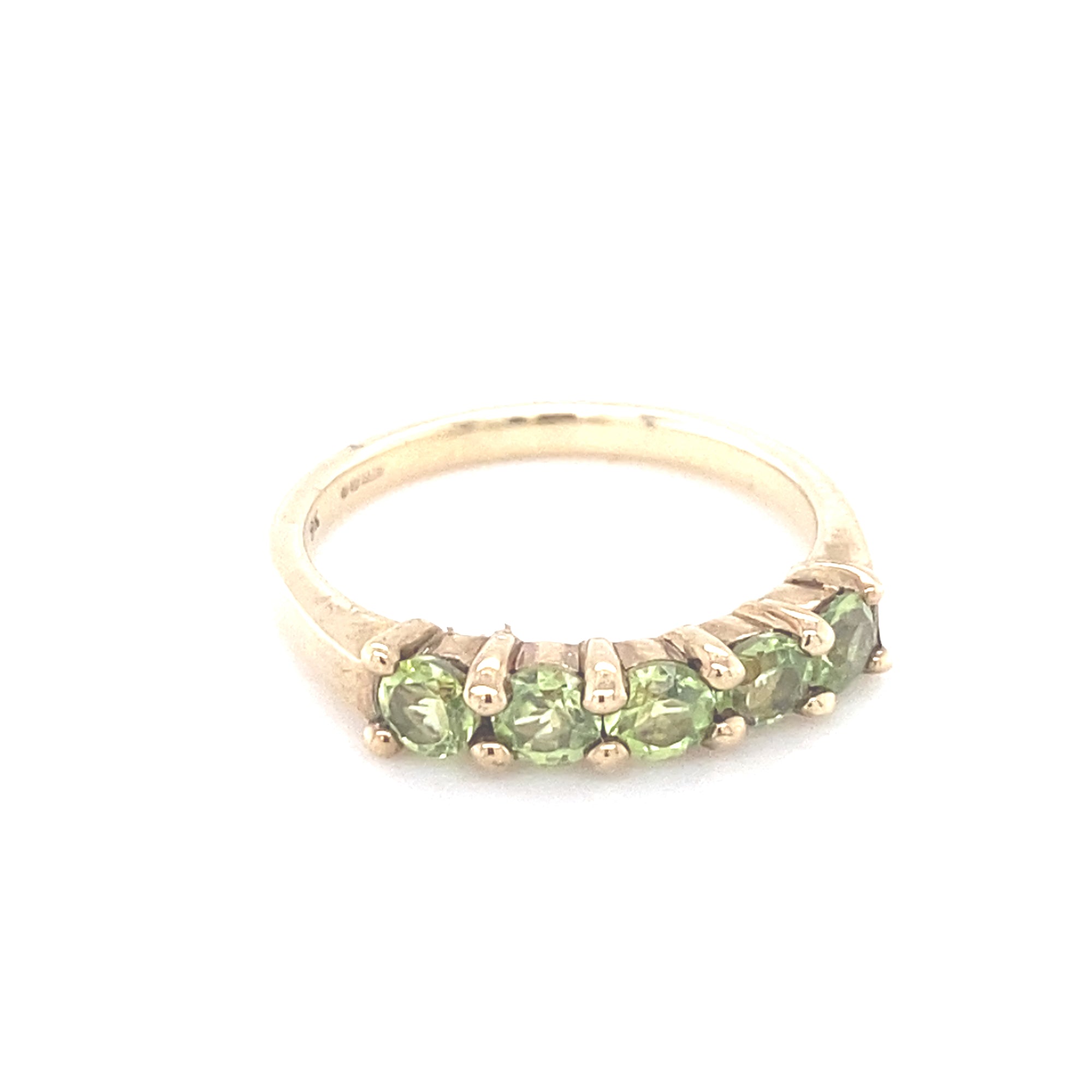 9kt Gold Ring with Peridot Coloured Stones
