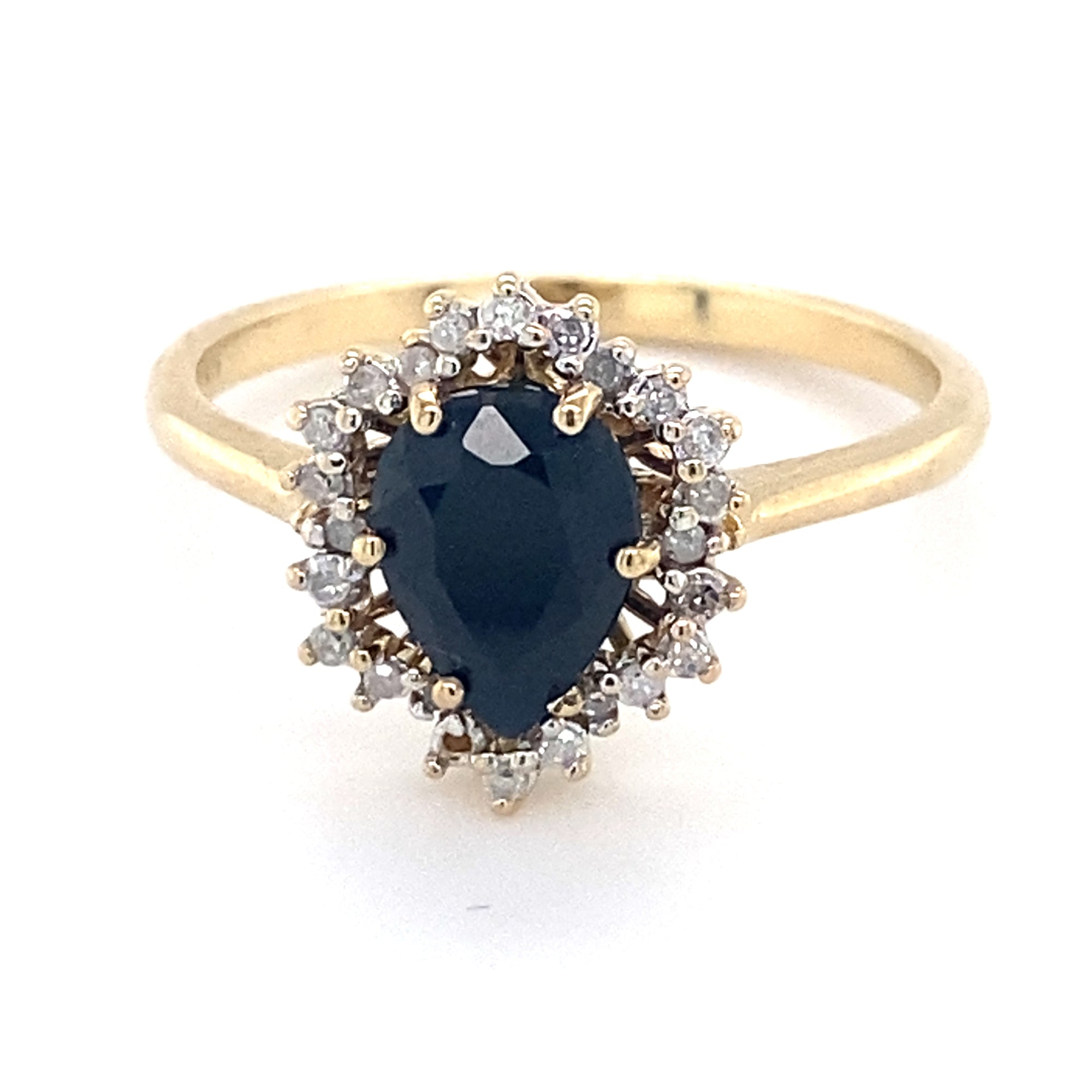 9kt Gold Diamond &amp; Sapphire Ring