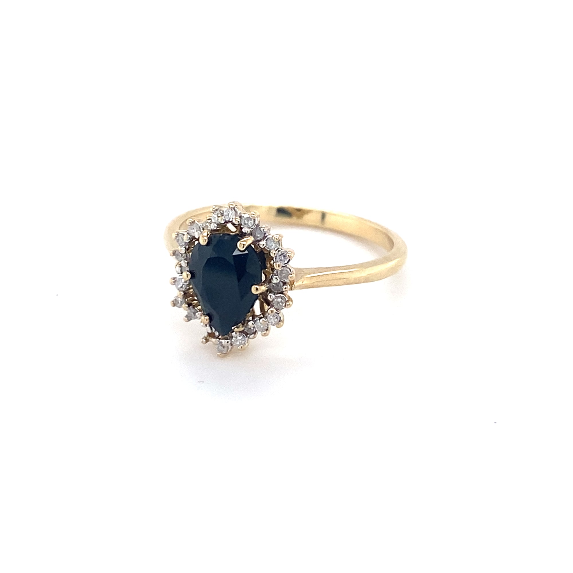 9kt Gold Diamond &amp; Sapphire Ring