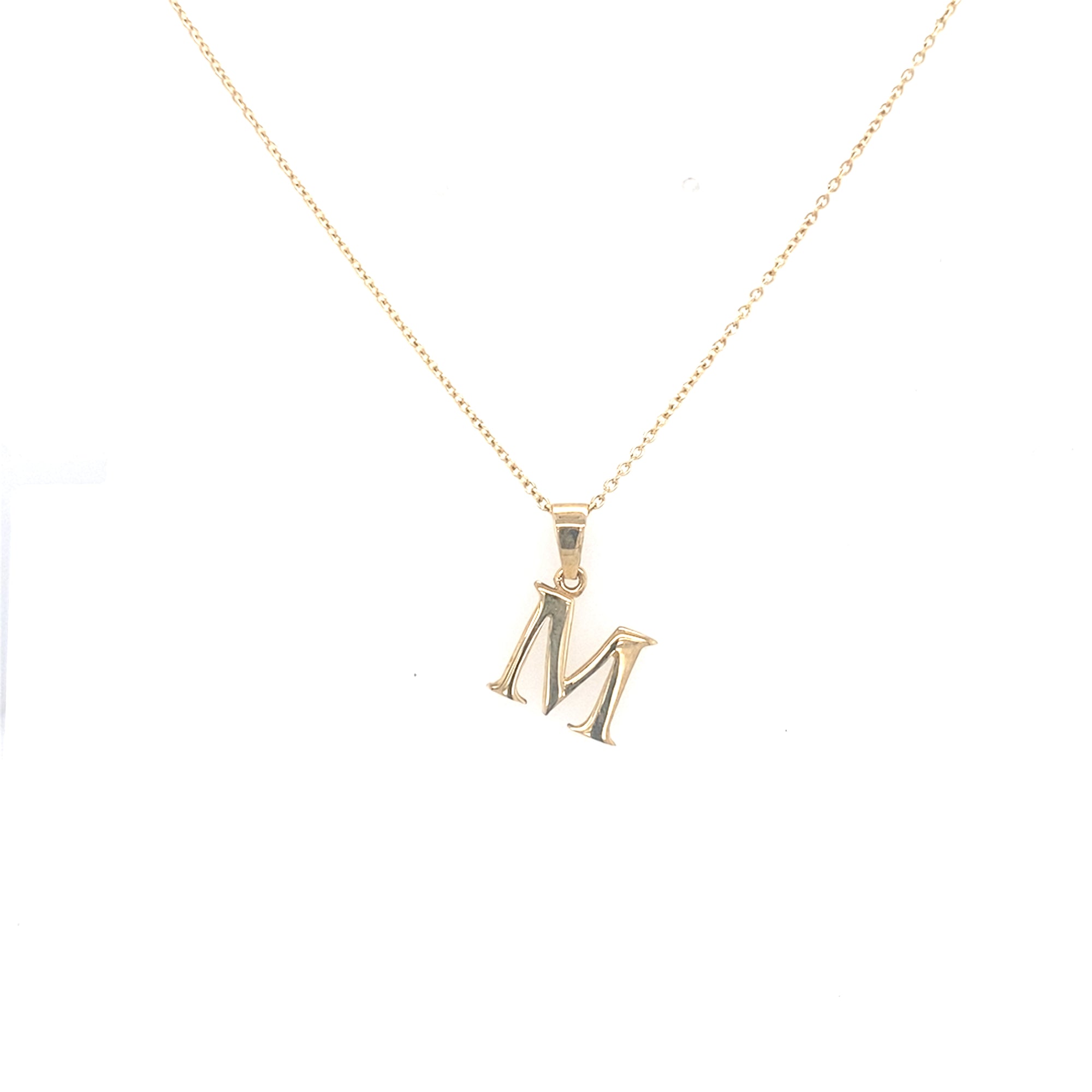 9kt Gold &#39;M&#39; Pendant