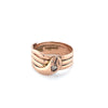 Antique Rose Gold Snake Ring with Diamond