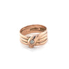 Antique Rose Gold Snake Ring with Diamond