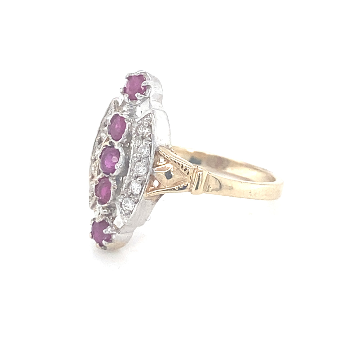 9kt Gold Diamond &amp; Ruby Ring