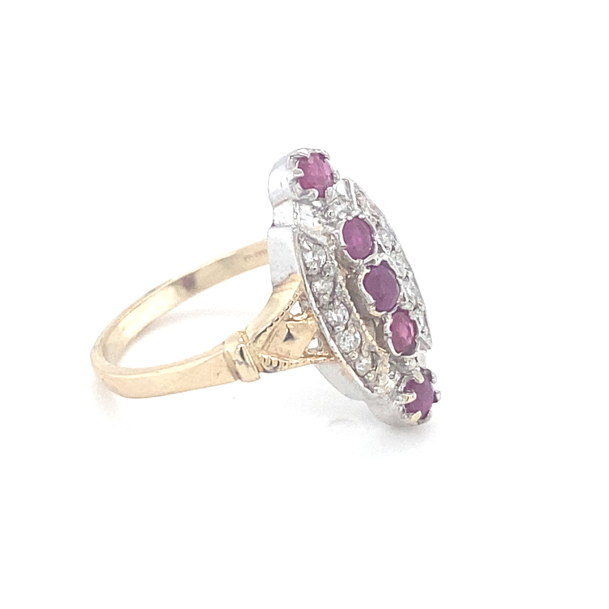 9kt Gold Diamond &amp; Ruby Ring