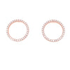 Rose Gold Colour Stoneset Circle Earrings