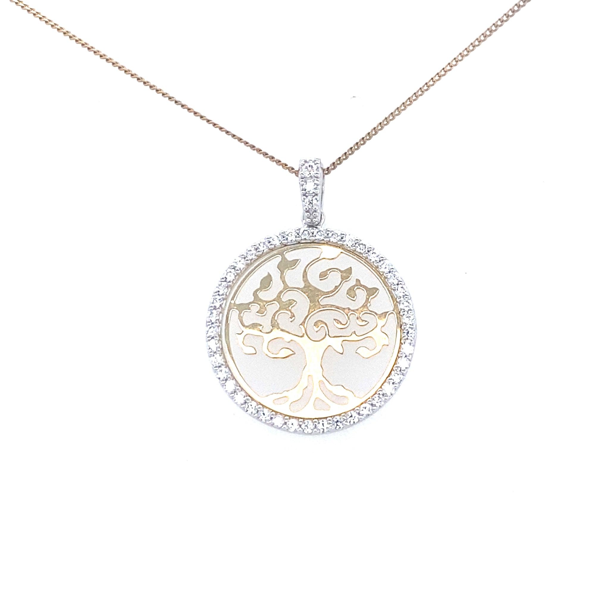 9kt Gold Stone Set Tree of Life Pendant