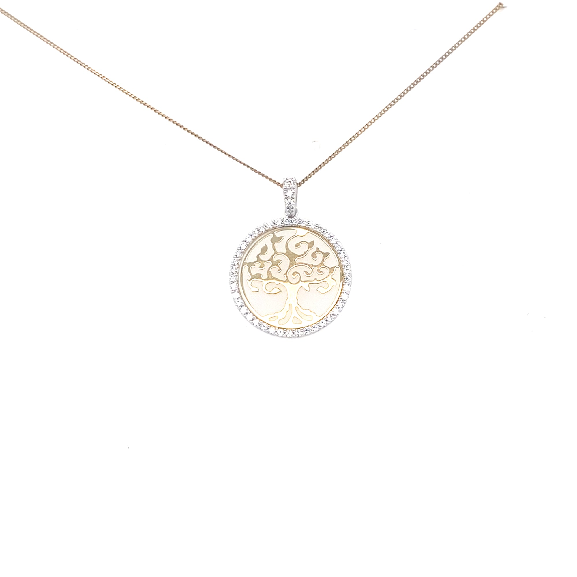 9kt Gold Stone Set Tree of Life Pendant