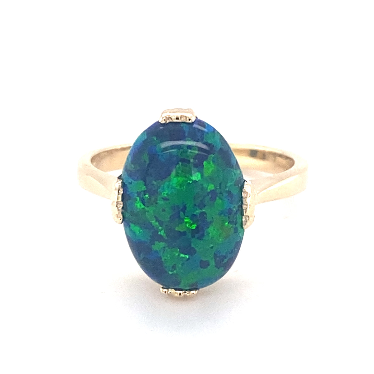 9kt Gold Blue/Green Opal Ring