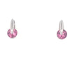 9kt White Gold Earrings with Pink Stone
