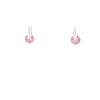 9kt White Gold Earrings with Pink Stone