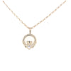9kt Gold Claddagh Pendant with Clear Stone
