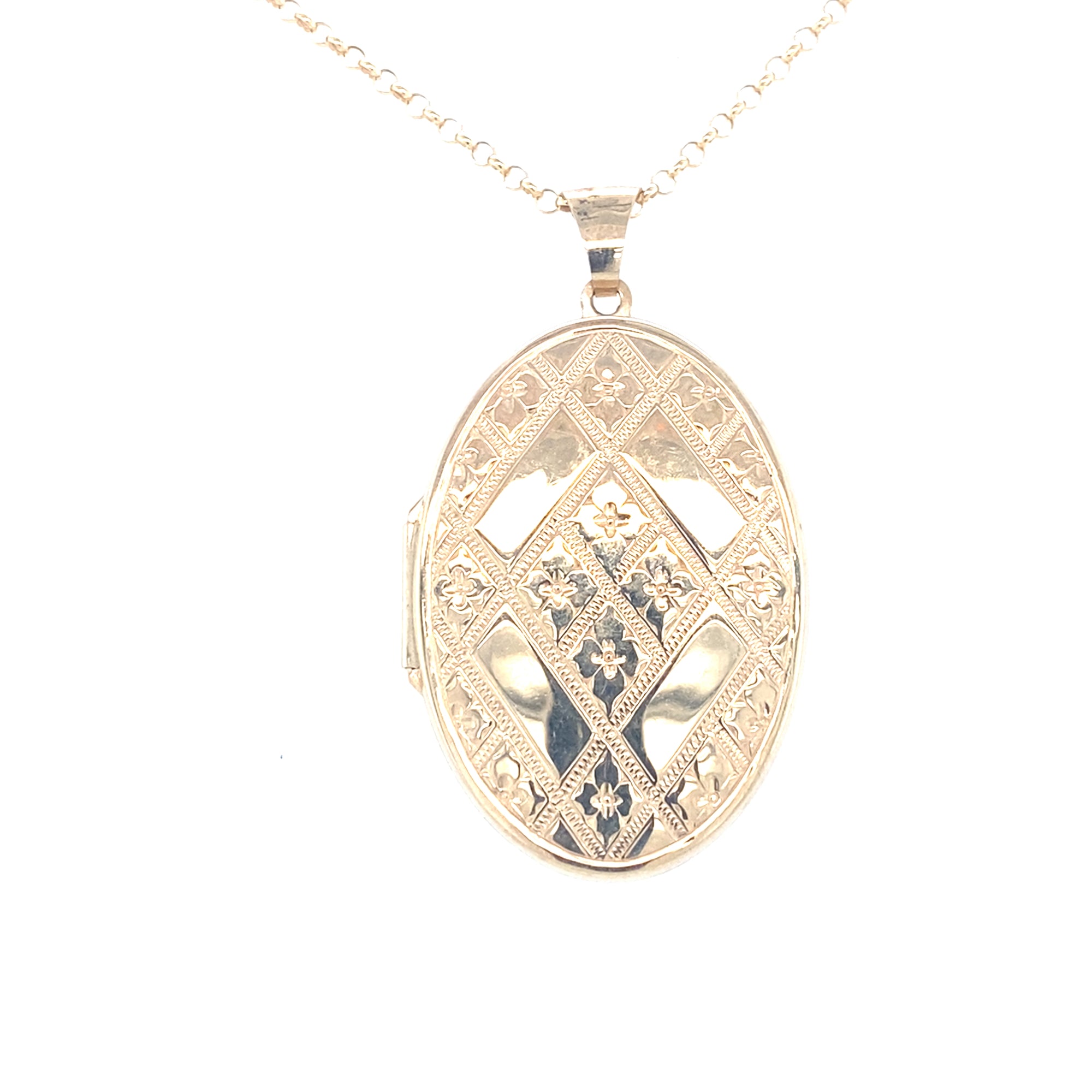 Large 9kt Gold Designed Locket