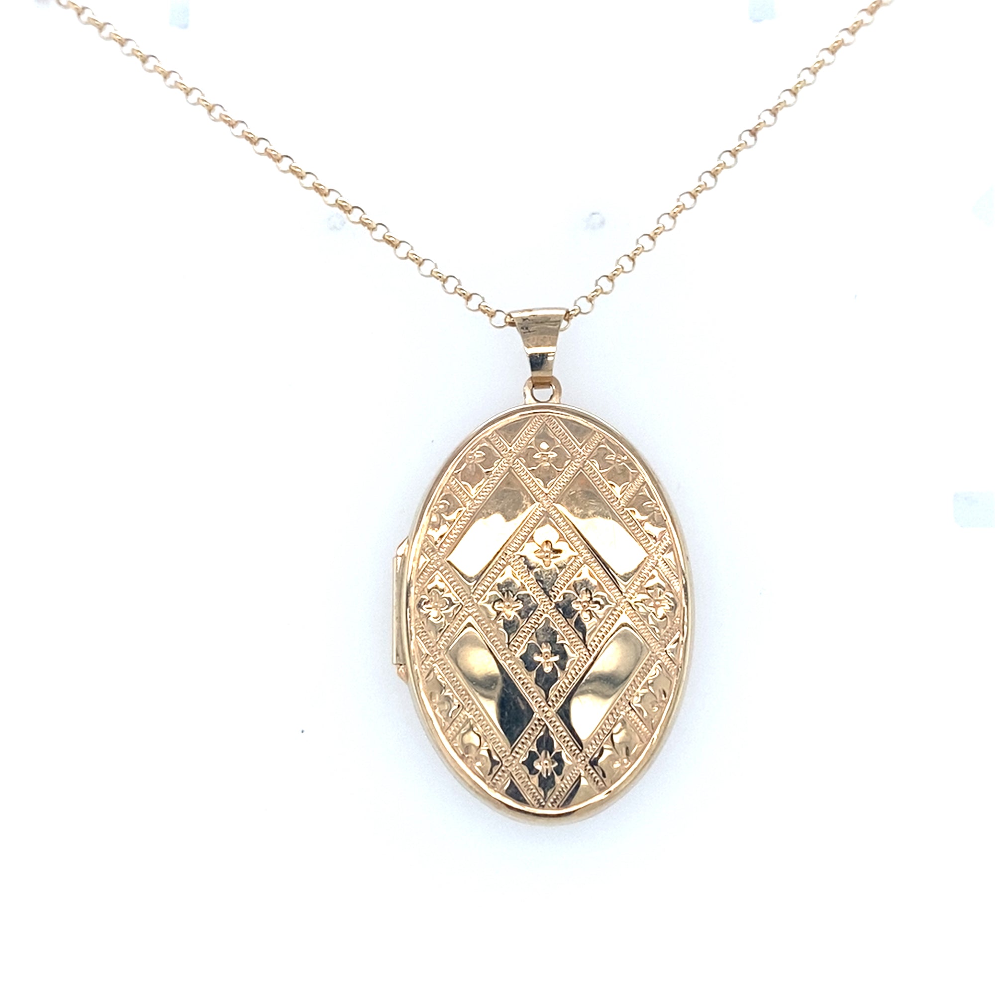 Large 9kt Gold Designed Locket