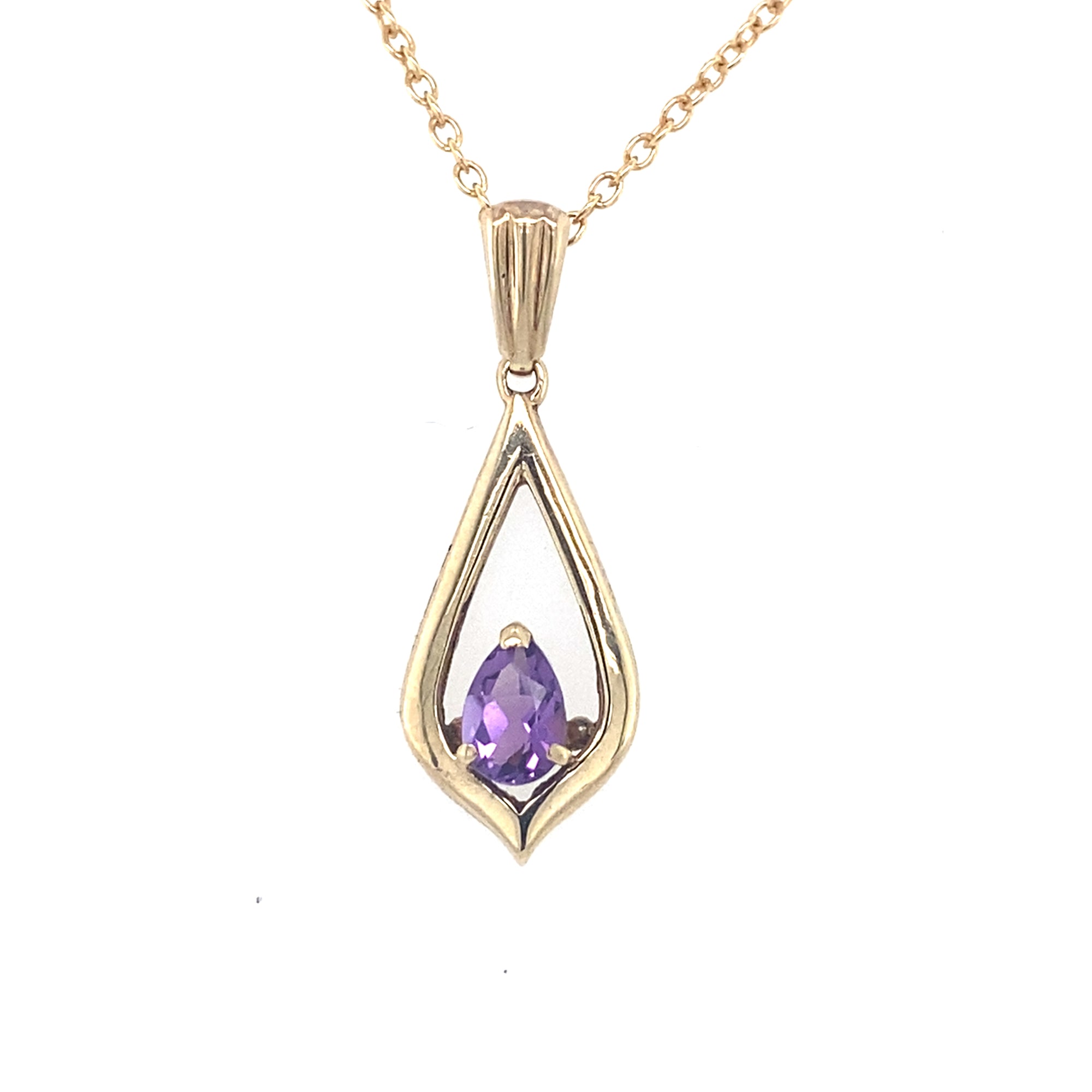 9kt Gold Amethyst Pendant