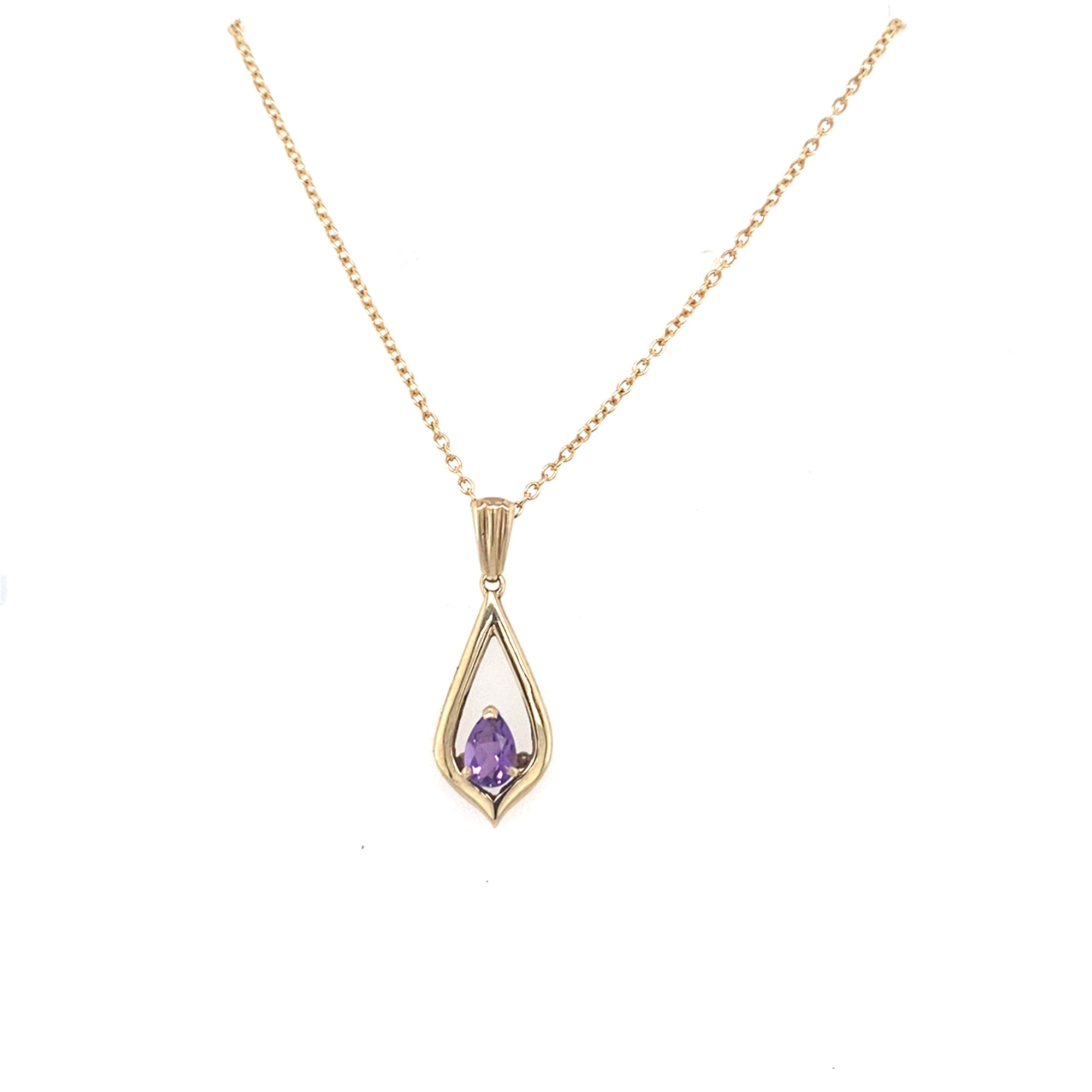9kt Gold Amethyst Pendant