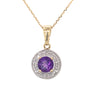 9kt Gold Amethyst &amp; Diamond Pendant