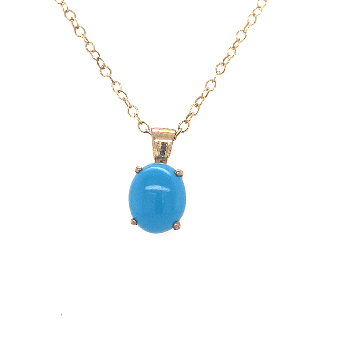 9kt Gold Turquoise Coloured Pendant