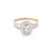 9kt Gold Ring with Aquamarine Coloured Stone