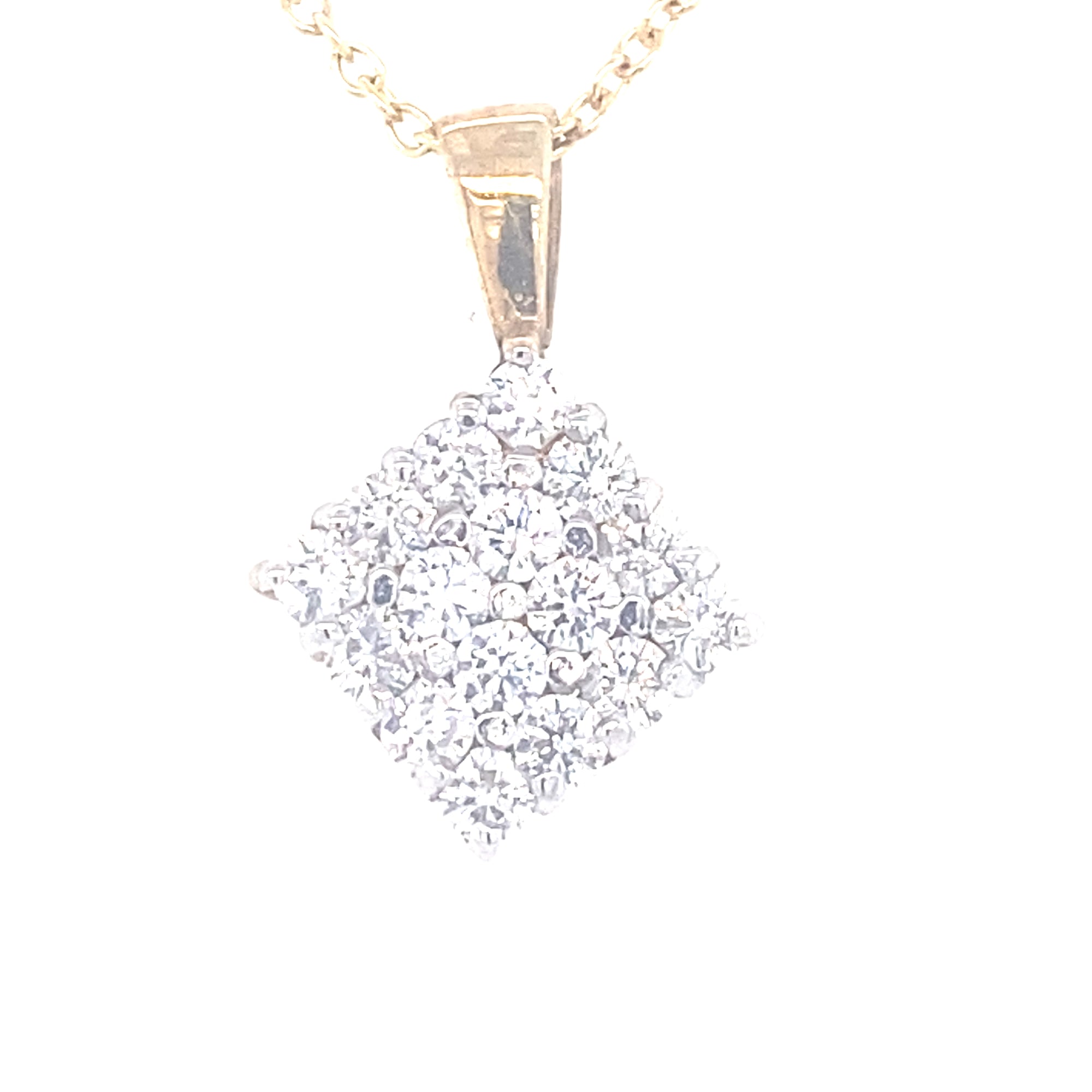 9kt Gold Clear Stone Pendant