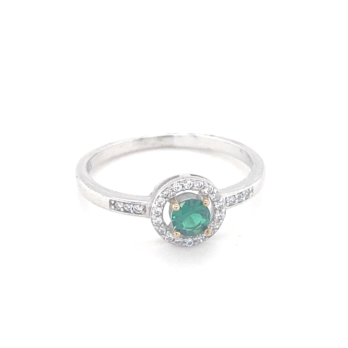 Sterling Silver Ring with Green Stone