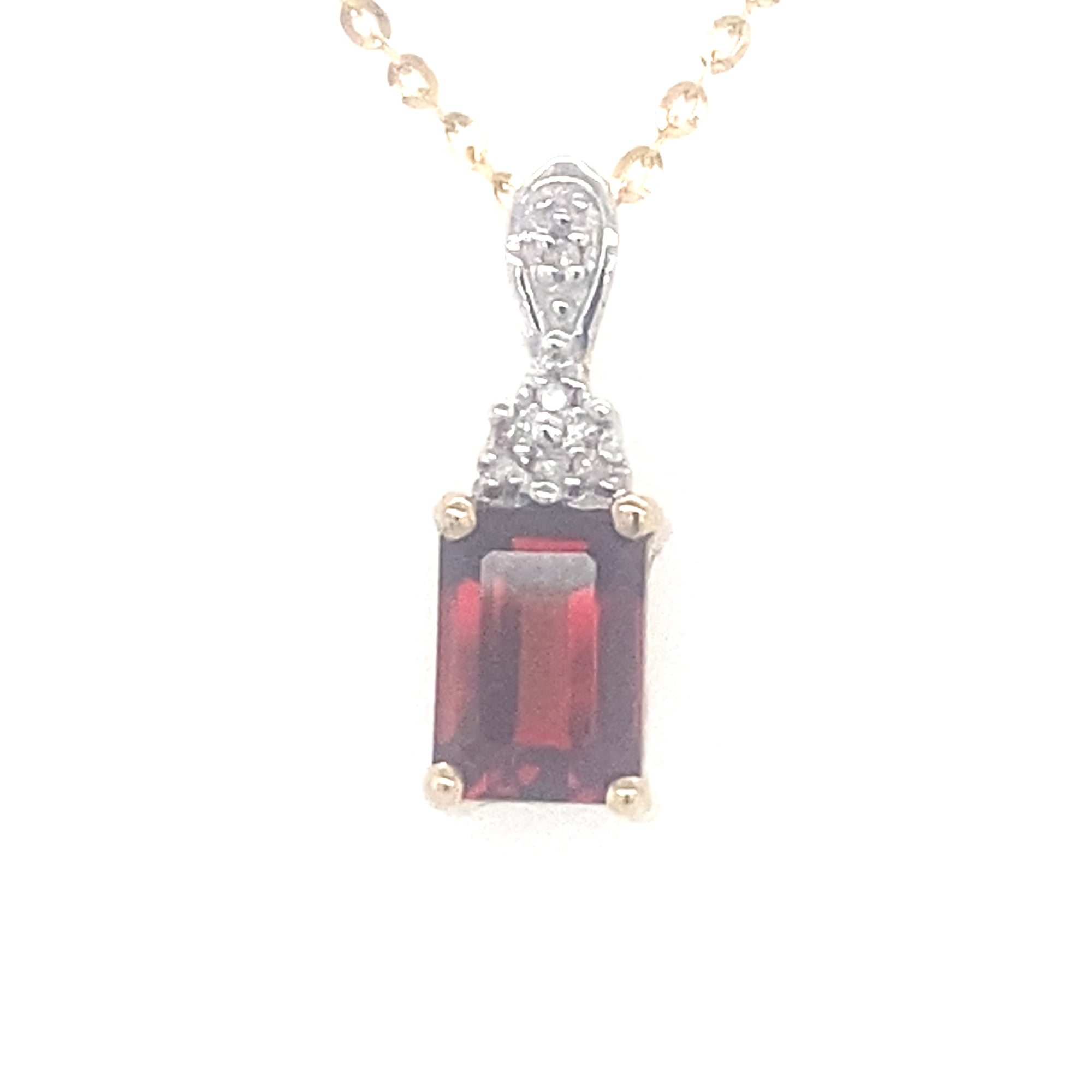 9kt Gold Garnet Colour Pendant