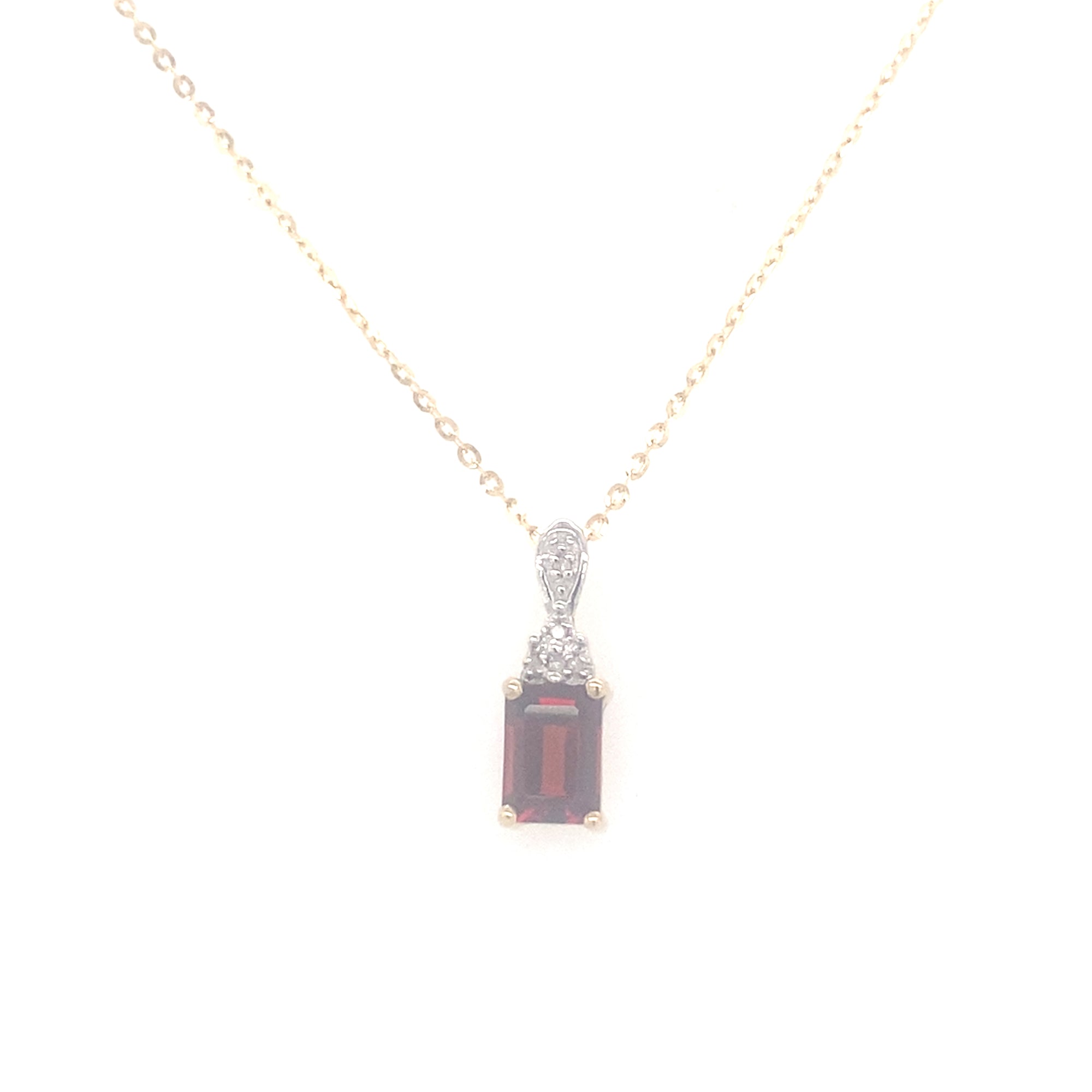 9kt Gold Garnet Colour Pendant