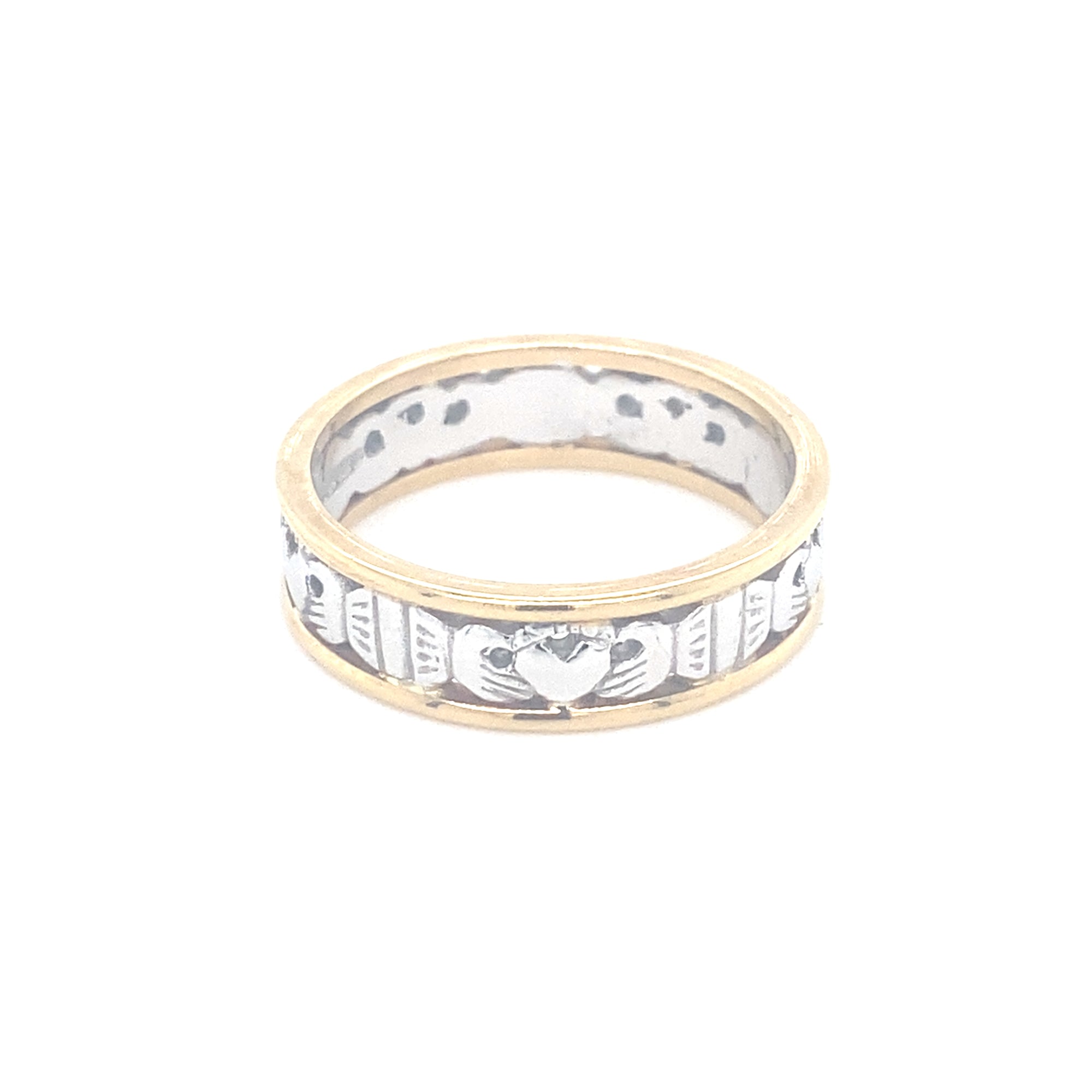 18kt Yellow/White Gold Claddagh Band