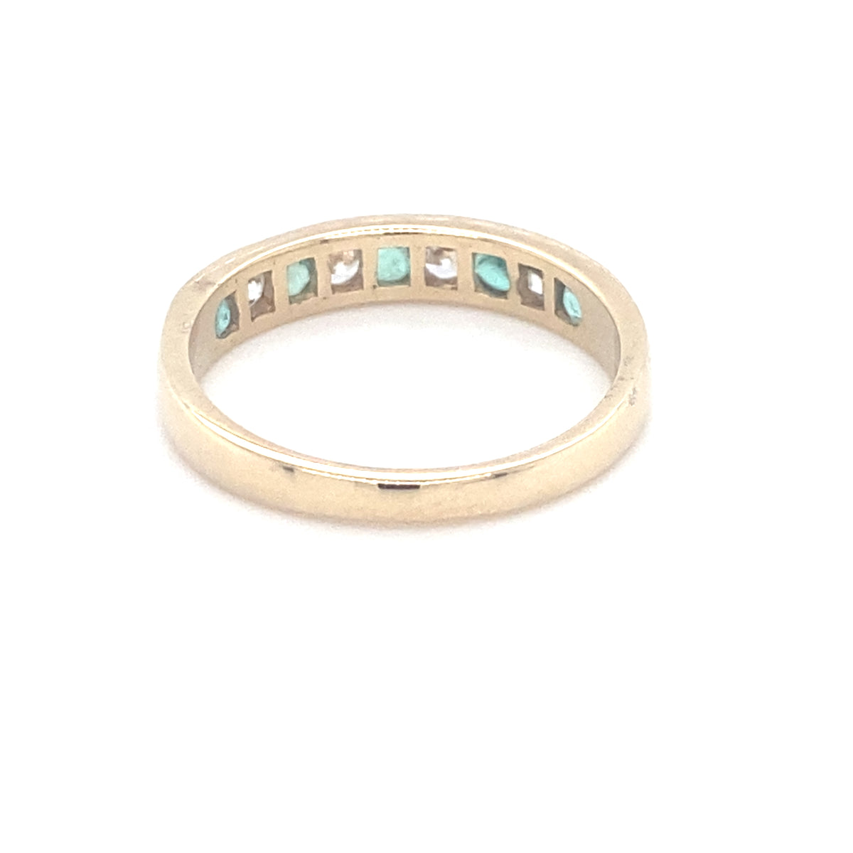 9kt Gold Green &amp; Clear Stone Ring