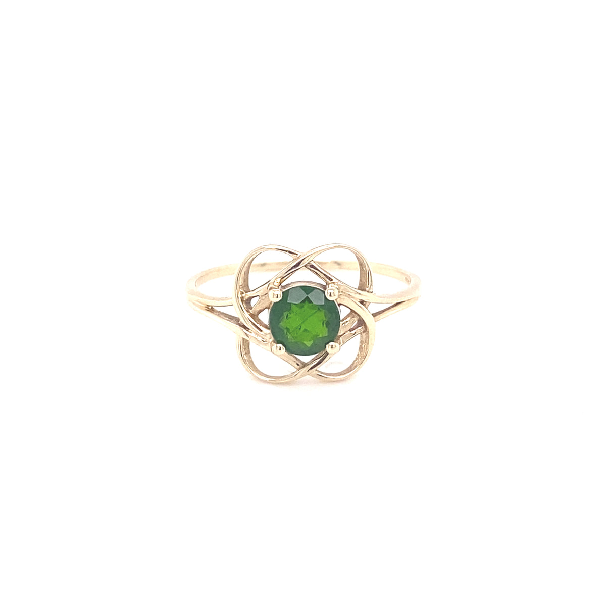 9kt Gold Ring with Green Stone