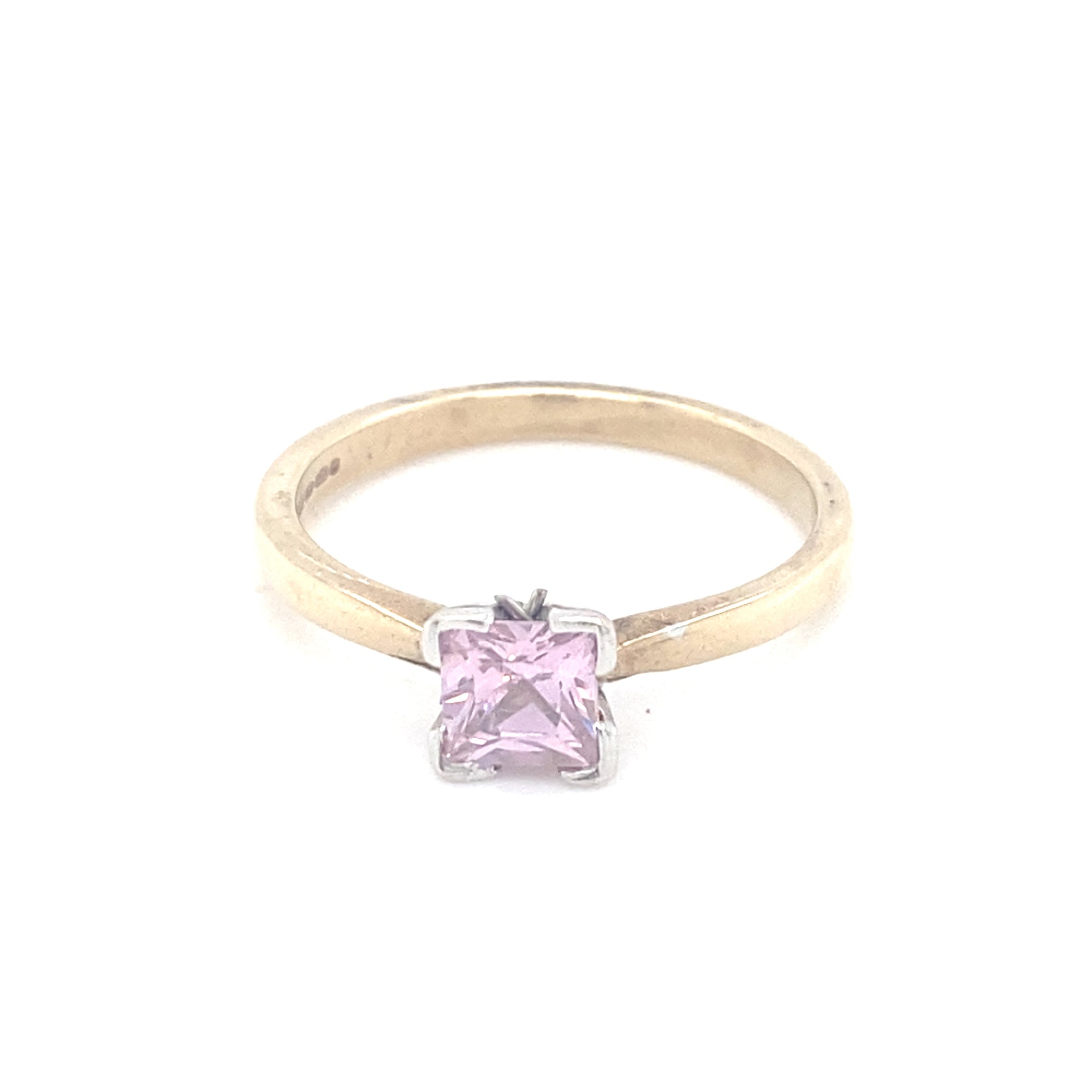 9kt Ring with Rose Pink Stone