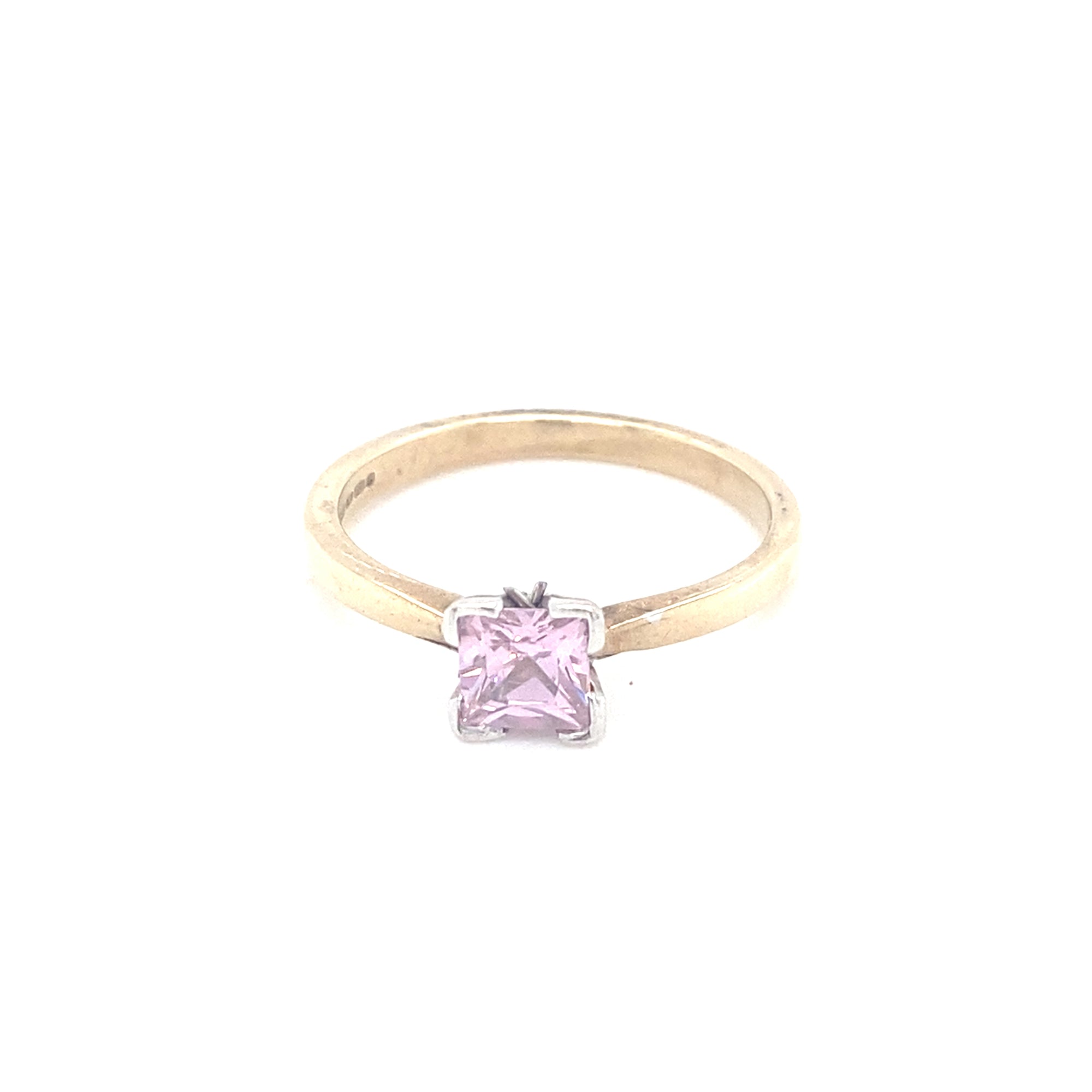 9kt Ring with Rose Pink Stone