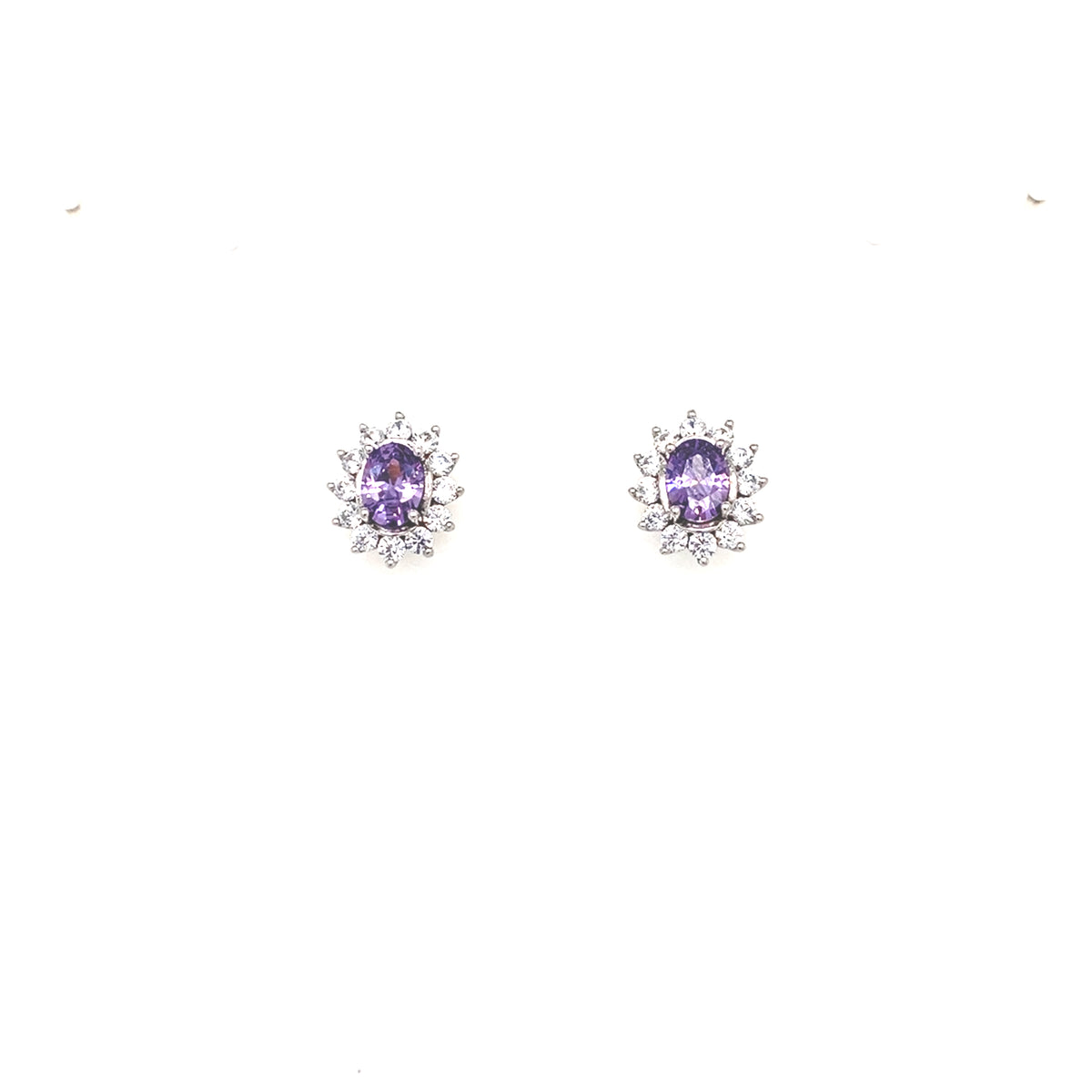 Sterling Silver Amethyst Cluster Earrings