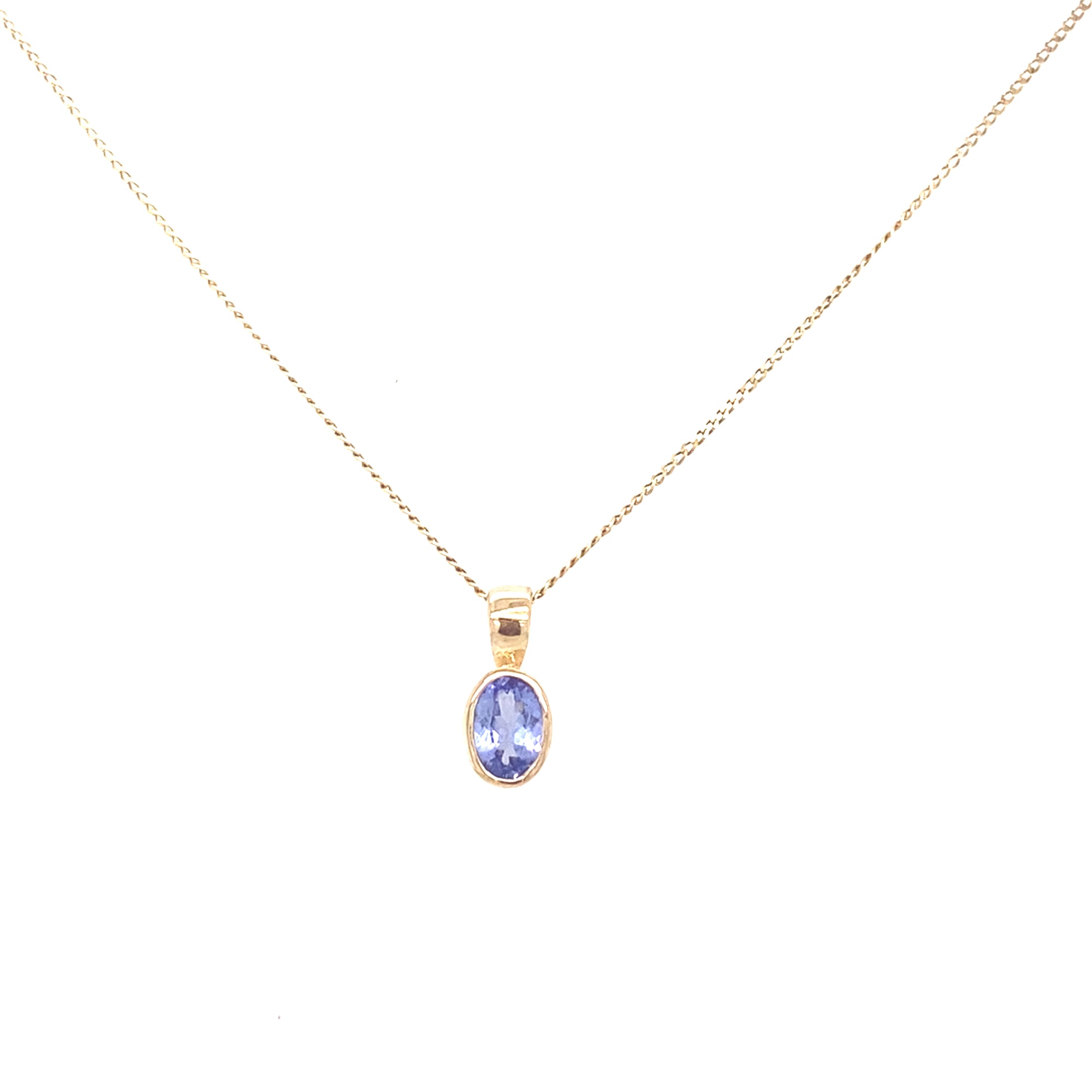 9kt Gold Oval Tanzanite Pendant