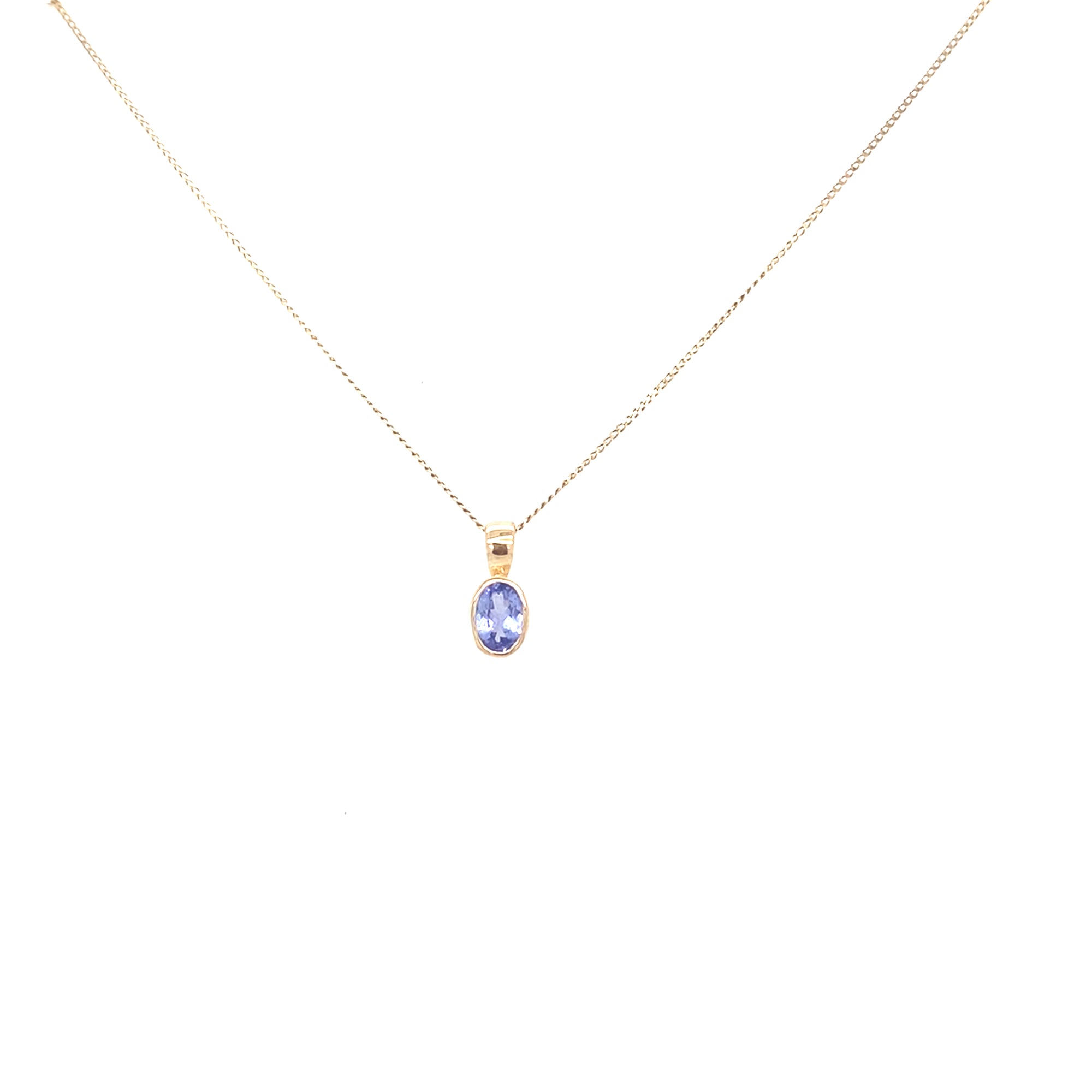 9kt Gold Oval Tanzanite Pendant