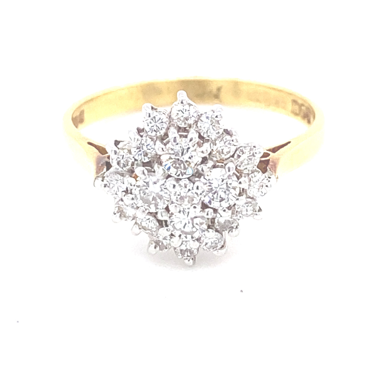 18kt Gold Cluster Engagement Ring