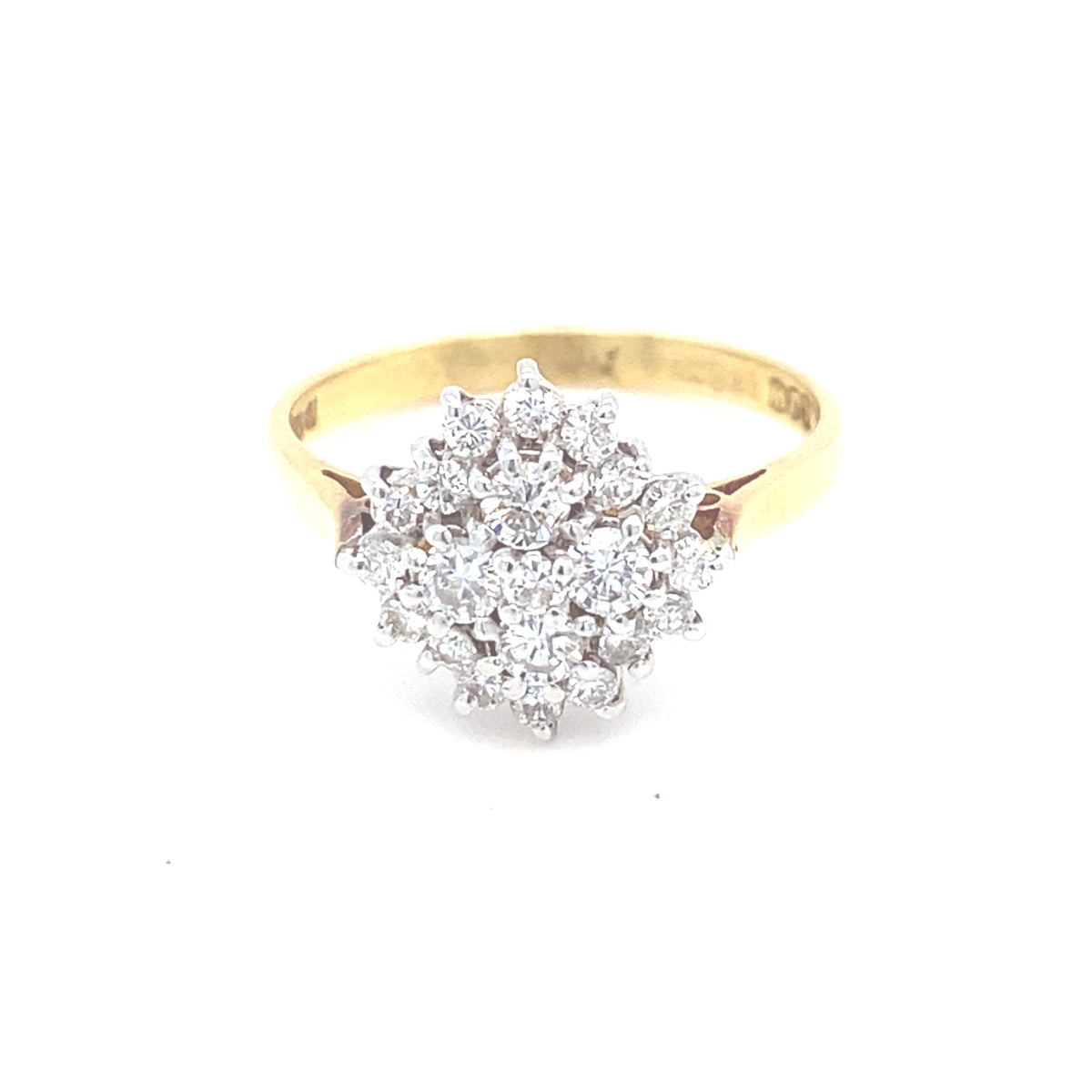 18kt Gold Cluster Engagement Ring