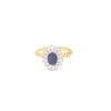 18kt Gold Sapphire &amp; Diamond Cluster Ring