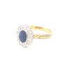 18kt Gold Sapphire &amp; Diamond Cluster Ring