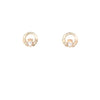 9kt Gold Claddagh Earrings with Clear Stone