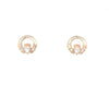 9kt Gold Claddagh Earrings with Clear Stone