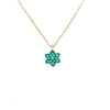 Sterling Silver Gold Plated Green Flower Pendant