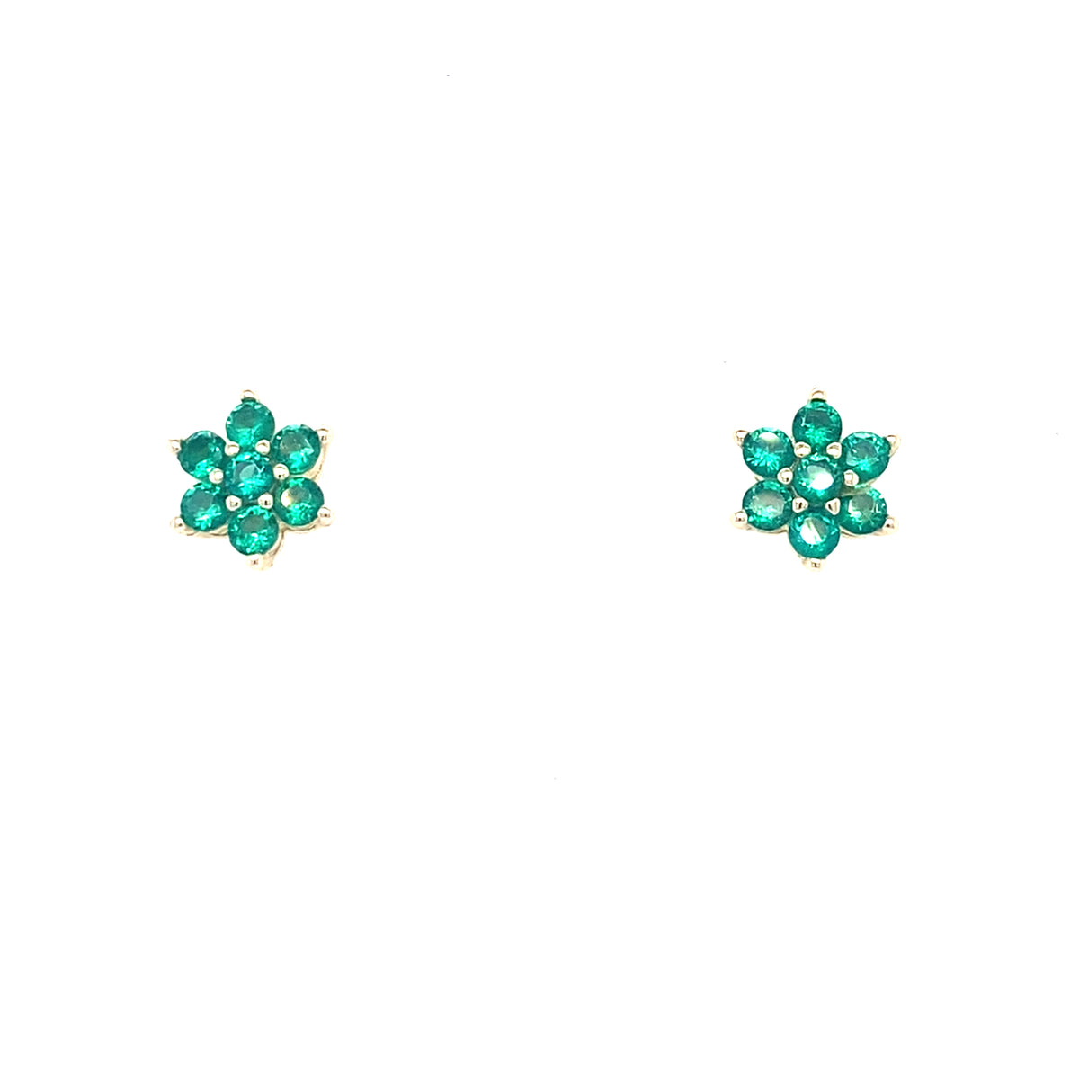 Sterling silver gold plated green flower earrings