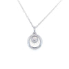 Sterling Silver Circle Pendant with Clear Stone